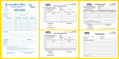 Dịch vụ in biên nhận giấy carbonless các loại 2 liên 3 liên giá rẻ toàn quốc