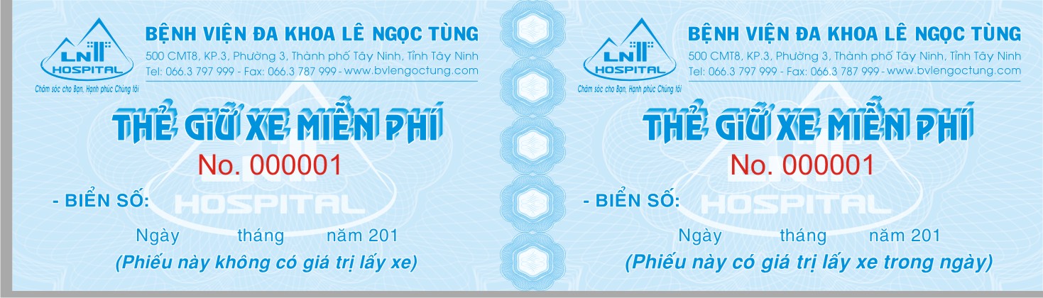 Vé giữ xe máy bệnh viện đa khoa Lê Ngọc Tùng