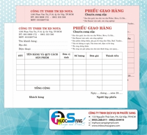 Dịch vụ in phiếu giao hàng giá rẻ với mọi số lượng