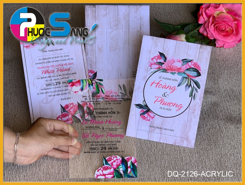 Mẫu DQ-2126-Arcrylic | In thiệp đẹp quá đỉnh