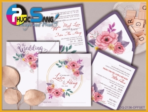 Mã DQ-2136-OFFSET | Mẫu thiệp cưới mới nhất