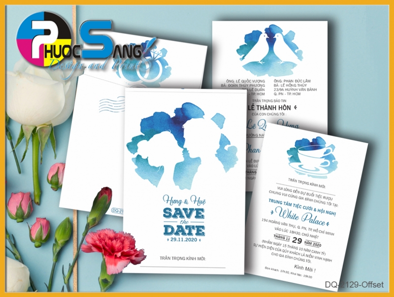 Mã DQ-2129-Offset | Thiệp cưới đẹp rẻ chất lượng