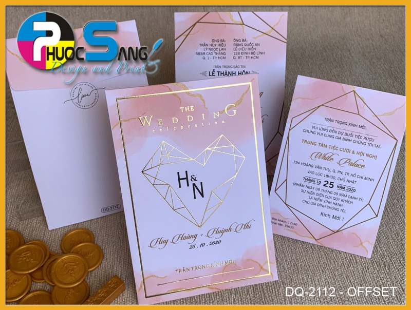Mã DQ-2112-OFFSET | Thiệp cưới đẹp rẻ Gò Vấp