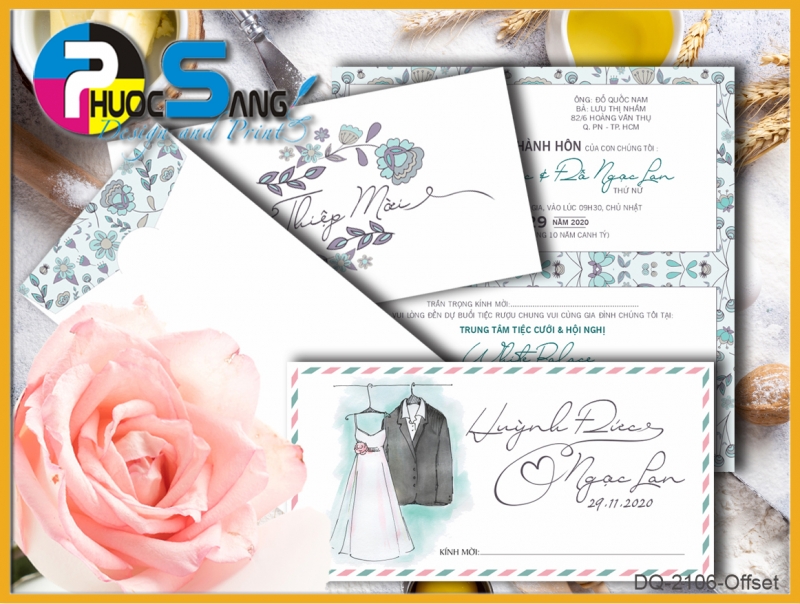 Mã DQ-2106-Offset | Thiệp cưới giá rẻ Gò Vấp