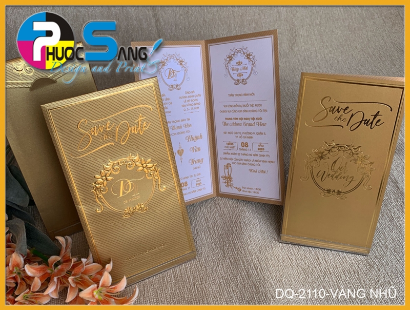 Mã DQ-2110-VANG NHU | Thiệp cưới giá rẻ đẹp