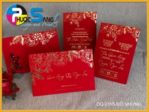 Mã DQ-2115-DO NHUNG | Thiệp cưới rẻ đẹp