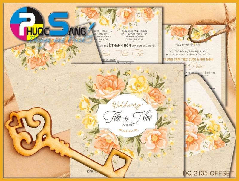 Mẫu DQ-2135-OFFSET | Thiệp mời đám cưới đẹp