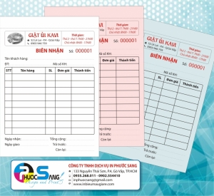 Dịch vụ nhận in phiếu biên nhận giặt ủi giá rẻ với mọi số lượng
