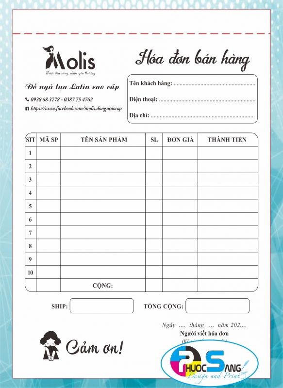 Hóa đơn bán hàng A5 độc, thiết kế lạ đẹp mắt