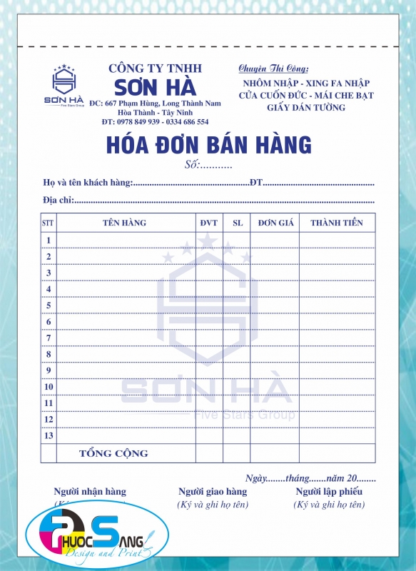 Đặt in hóa đơn bán hàng giá rẻ HCM