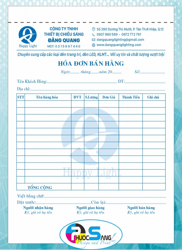 Hóa đơn bán lẻ A5 khổ đứng thông dụng dễ kinh doanh