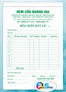 In hóa đơn bán lẻ A5 3 liên, in 1 màu giá rẻ