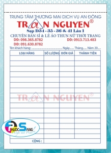 In hóa đơn bán lẻ A5 thiết kế 2 màu đẹp giá rẻ