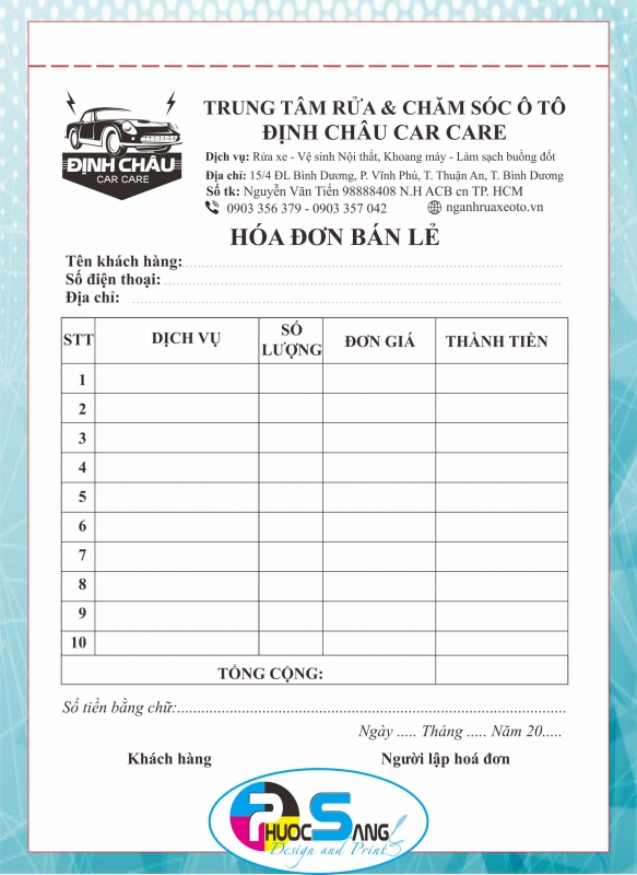 In hóa đơn theo yêu cầu, thiết kế hóa đơn miễn phí