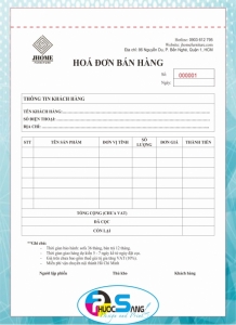 Mẫu hóa đơn đặt hàng dịch vụ trang trí nội thất