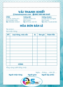 Mẫu hóa đơn bán hàng thời trang cung cấp sỉ và lẻ vải may mặc