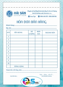 Mẫu hóa đơn bán hàng, hóa đơn bán lẻ cung cấp hải sản