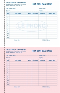 Mẫu hóa đơn bán lẻ 2 liên in trên chất liệu giấy carbonless