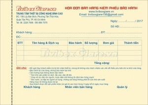 Mẫu hóa đơn bán hàng in 2 màu giấy carbonless