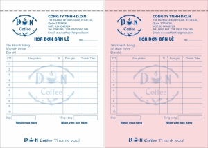 Mẫu Hóa đơn bán lẻ giá rẻ in dạng 2 liên giấy carbonless