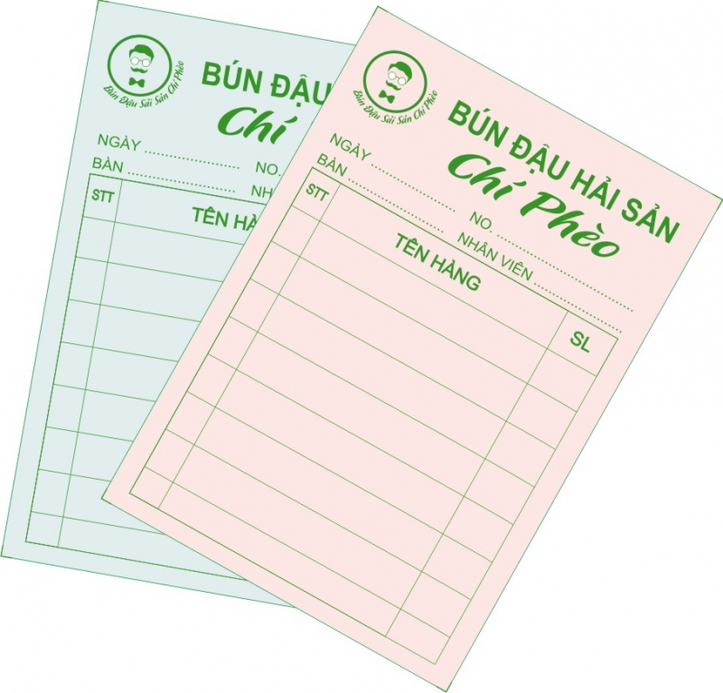 Mẫu order giá rẻ in giấy 2 liên (giấy carbonless)
