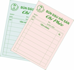 Mẫu order giá rẻ in giấy 2 liên (giấy carbonless)
