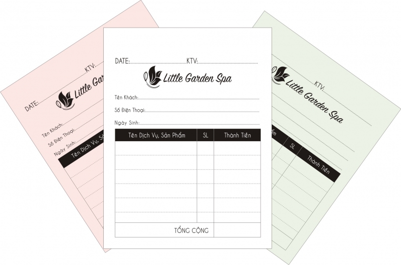Mẫu order dạng 3 liên in 1 màu giấy carbonless