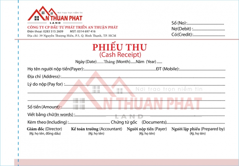 Mẫu phiếu thu 3 liên giấy carbonless giá rẻ