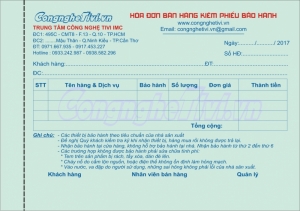 Chuyên nhận in hóa đơn bán hàng kiêm phiếu bảo hành