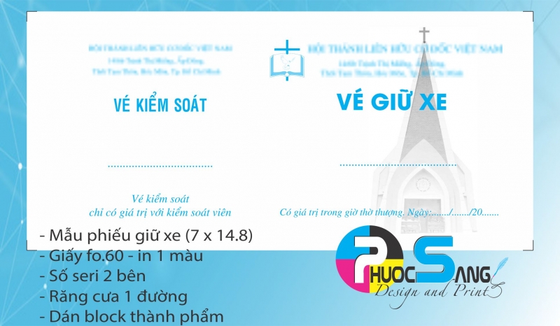 Mẫu phiếu giữ xe Hội thánh Cơ đốc giáo