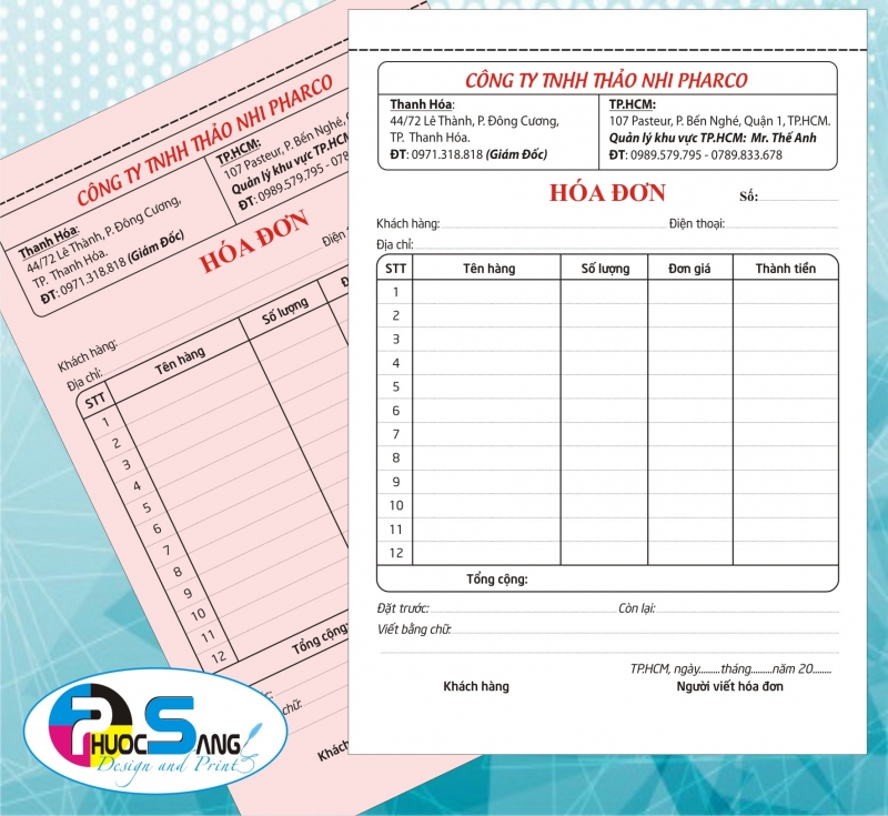 Dịch vụ chuyên in các loại hóa đơn bán hàng với số lượng ít