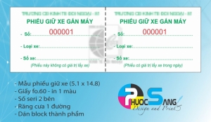 In mẫu phiếu giữ xe trường đại học