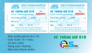 Dịch vụ in vé trông giữ ô tô giá rẻ tại Tp.HCM